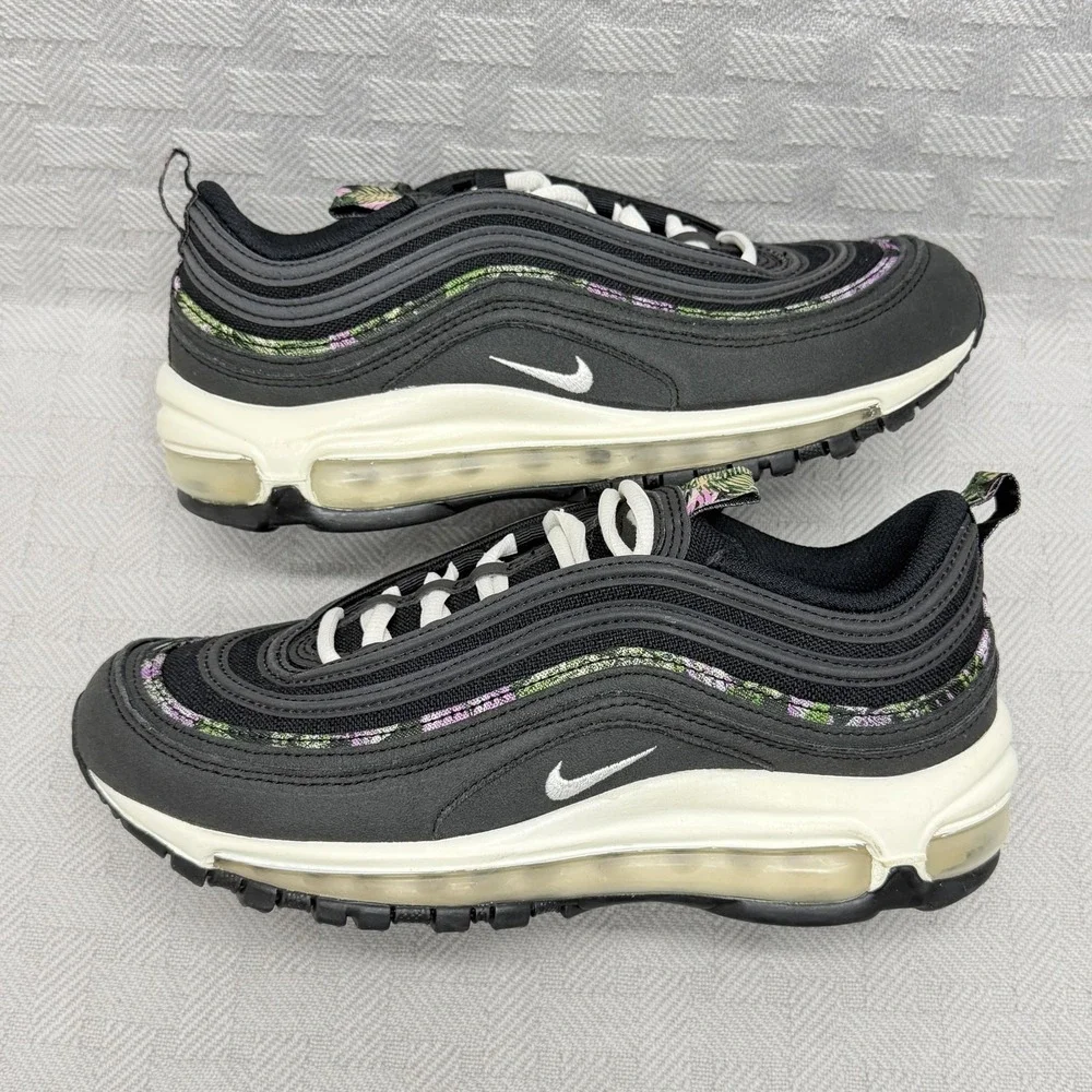 Nike Air Max 97 Next Nature Floral Tapestry Shoes Womens Size 8 Black FN7104-010